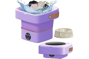DollarDash Portable Washing Machine Mini 4.5L Portable Washer Small Washing Machine 60w Folding Lavadora Portatil Dryer Foldable Compact Clothes Laundry Apartment Underwear Travel Camping (Purple)