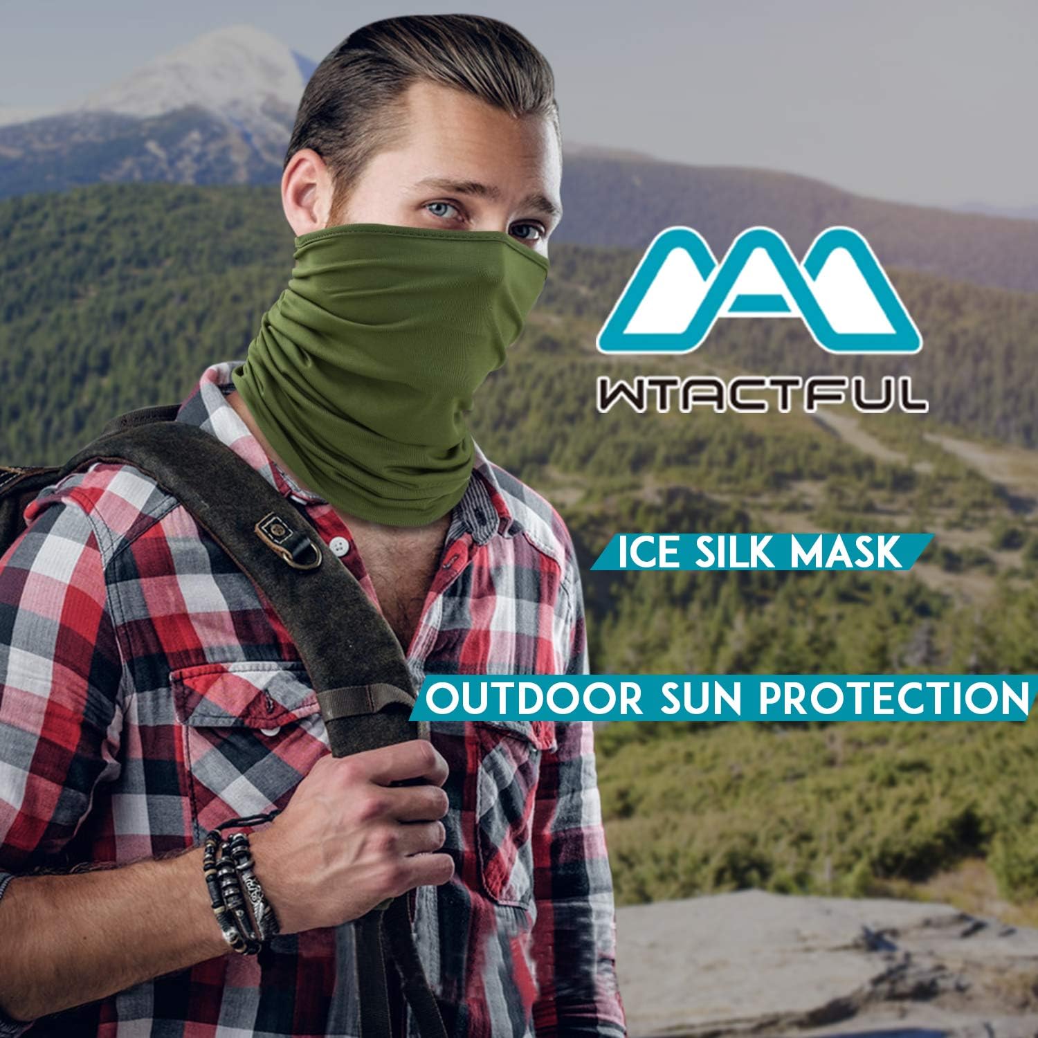 WTACTFUL 2 Pack - Lightweight Soft Neck Gaiter Neck Warmer Face Mask Windproof Protection Cover for Motorcycle Cycling Fishing Hunting Hiking Riding Climbing Ski Snowboard Outdoor Sports Black Green: Clothing