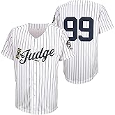 Hammer of Judge 99 Baseball Jersey Embroidered Patches Sewn White Jersey with Navy Stripes