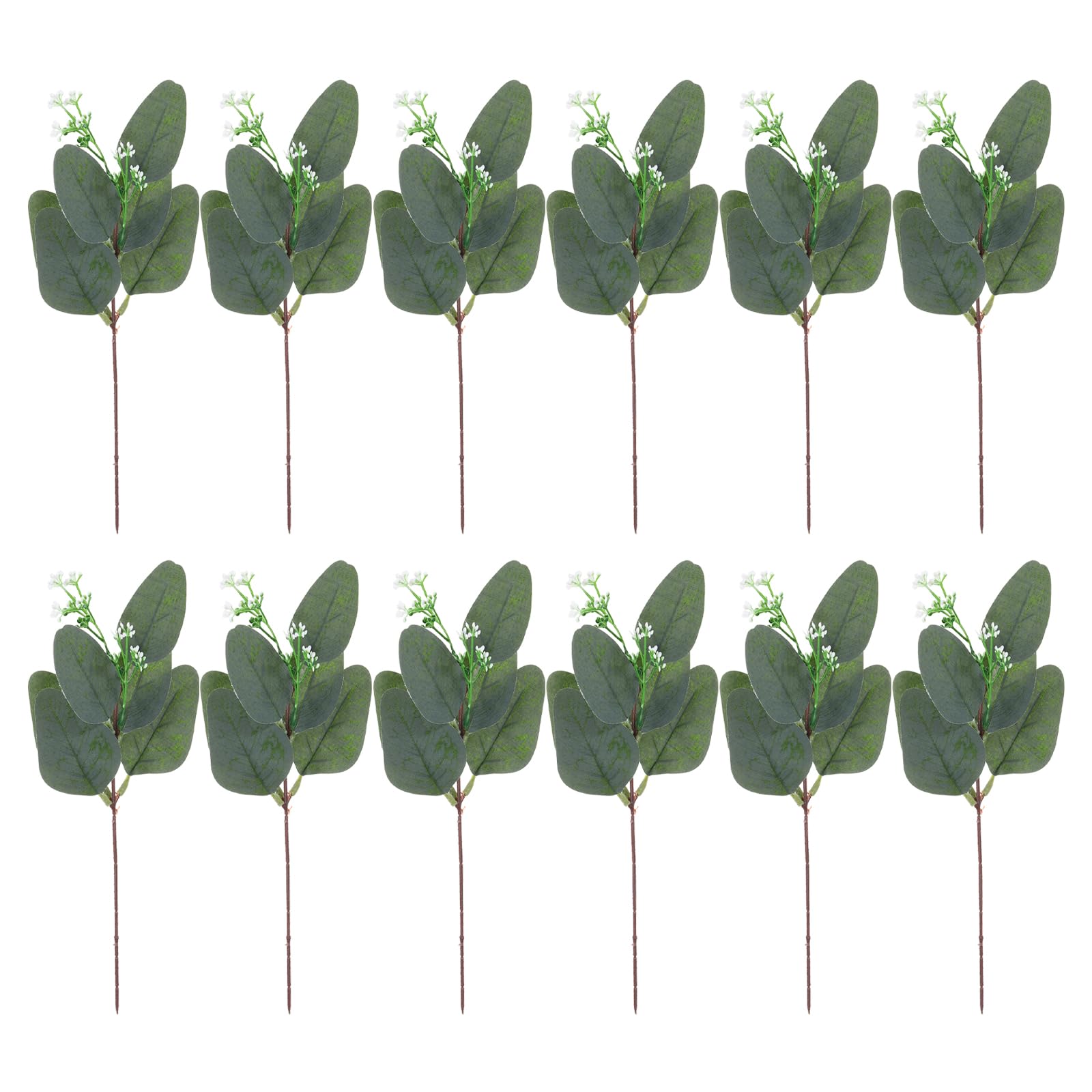 PATIKIL Artificial Eucalyptus Leaves, 12 Pcs Eucalyptus Stems Bulk Fake Silk Silver Dollar for Wedding Artificial Greenery Decoration Floral Bouquets Wreath Decor, Green