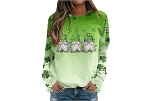 YAFINMO St Patricks Day Sweatshirts Women Long Sleeve Crewneck Shirts Cute St. Patrick'S Shamrock Outfit Oversized Irish Tops