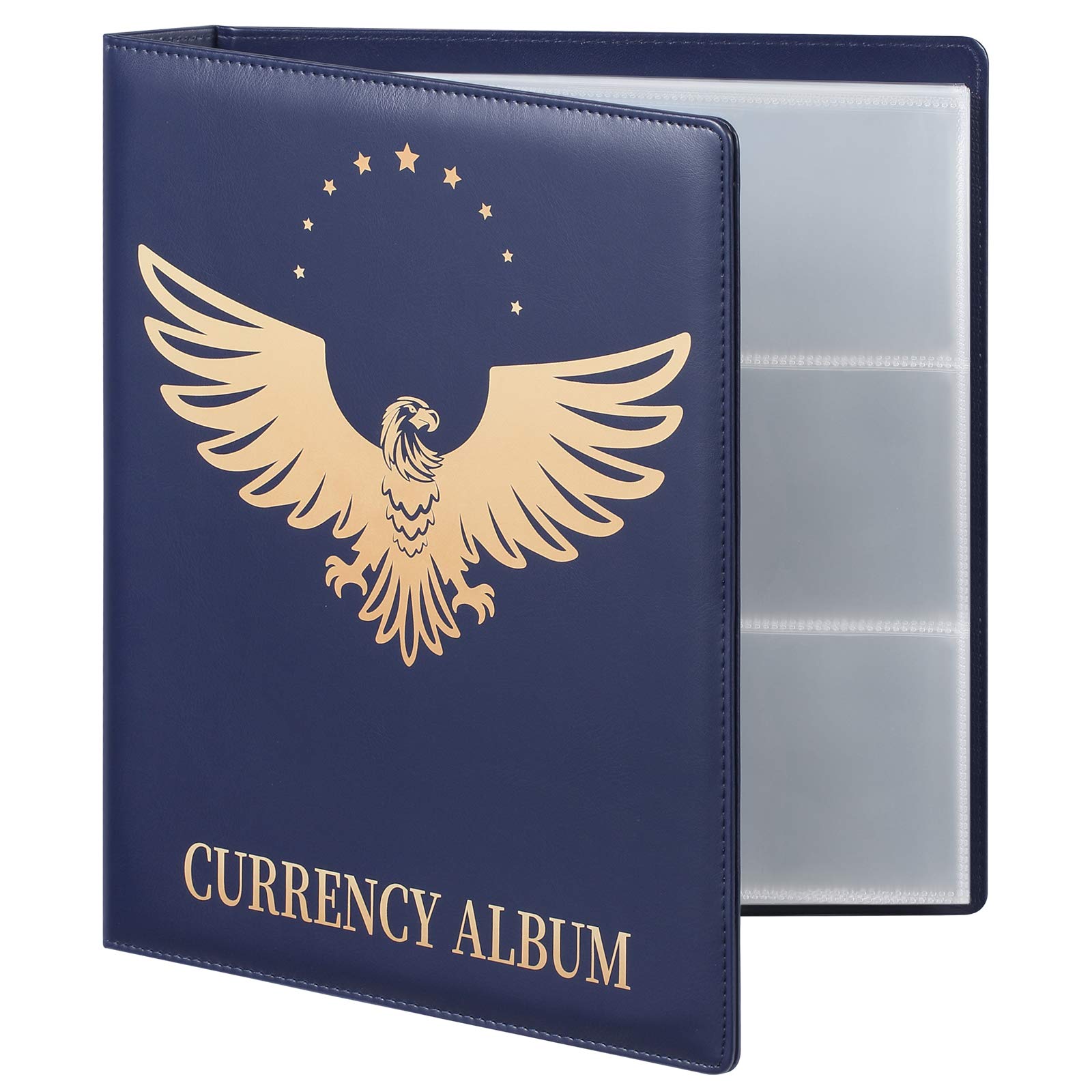 MUROAD 90 Pockets EURO Bill Holders for Collectors, Premium PU Banknote World Currency Collection Album, Classic Paper Money Collecting Storage Book Album Binder Supplies