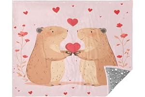 YETTASBIN Glow in The Dark Blanket 55 x 70 Inch, Cute Capybaras Soft Flannel Throw Blanket for Adults Kids, Reversible Cozy B