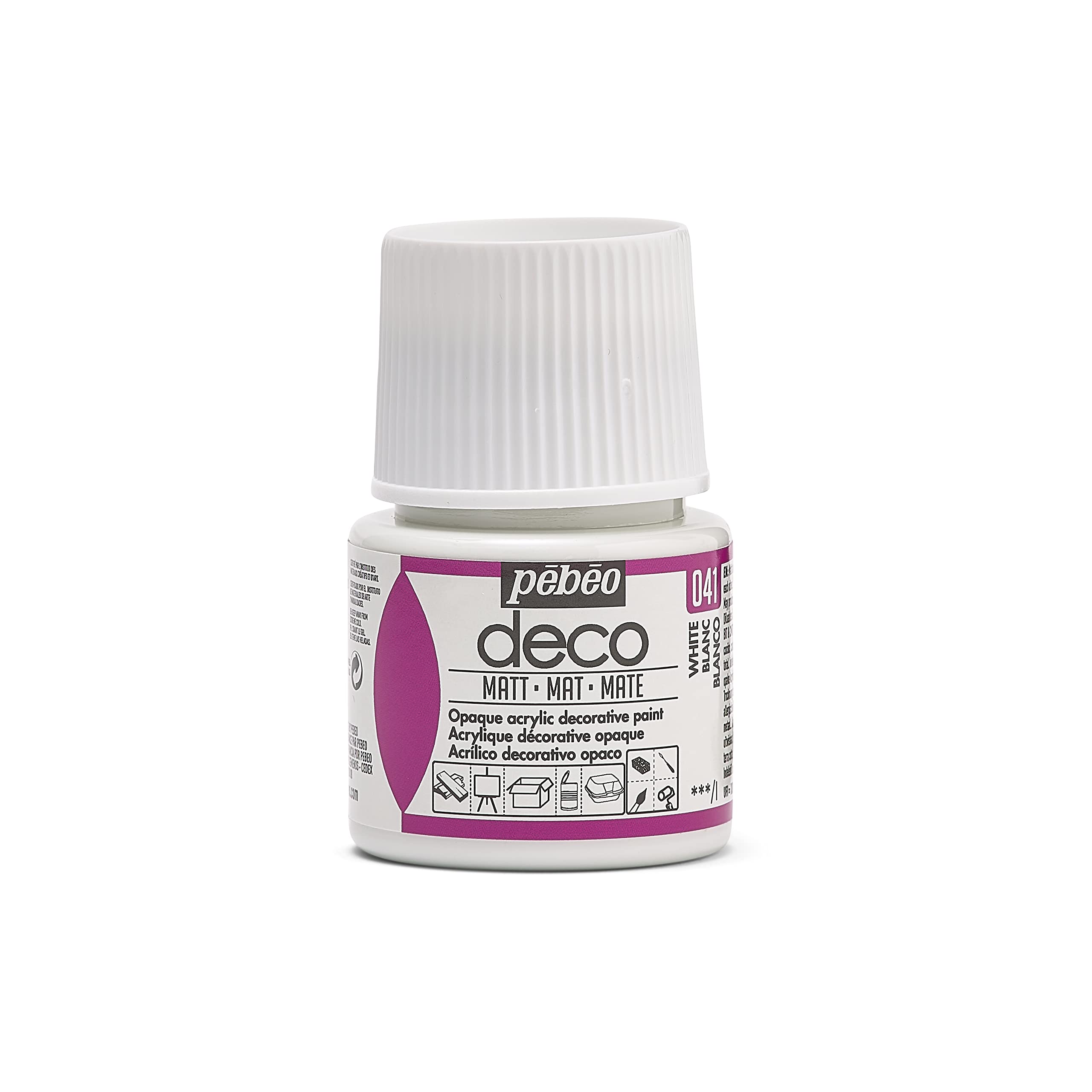 PEBEO 204-041 45ml Deco Matt, Acrylic, White, 7 x 4.5 x 4.5 cm