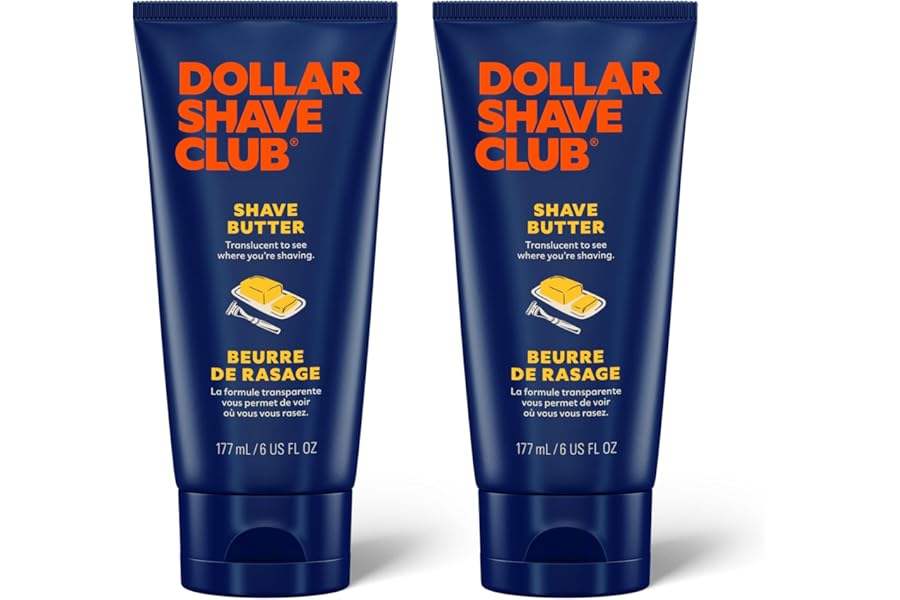 Dollar Shave Club | Shave Butter 2-Pack | For Sensitive Skin, A Translucent Shaving Cream & Gel Alternative, Designed For A Gentle Glide, Helps To Fight Razor Bumps and Ingrown Hairs, Blue