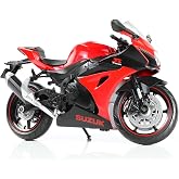 Risopen 1:12 Die-cast Motorcycle Compatible for Suzuki GSX R1000R | Die-cast metal fuel tank, fits 5-7in figures, perfect for display or collection