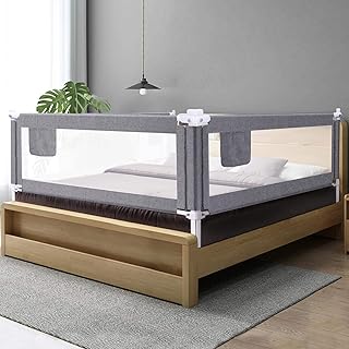 ZEHNHASE Bettgitter 1.4M, Kinderbettgitter Babybettgitter Rausfallschutz für kinder Baby - Grau 1 Seite
