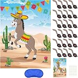 PLULON Pin the Tail on the Donkey Game Poster with Tail Stickers Birthday Party view 1
