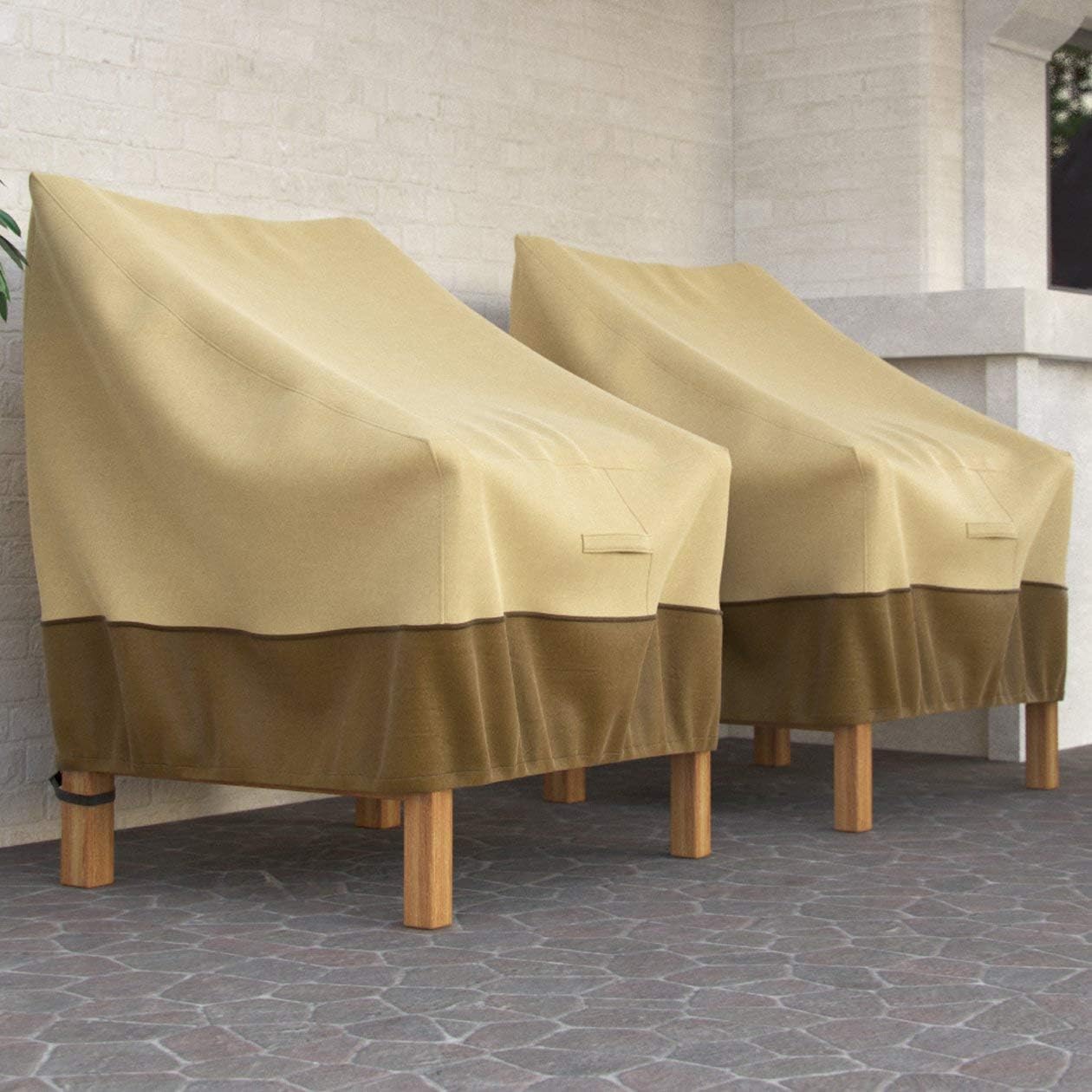 Dura Covers Fade Proof Heavy Duty Patio Lounge Chair or Club Chair Water Resistant Fabric Cover - Large