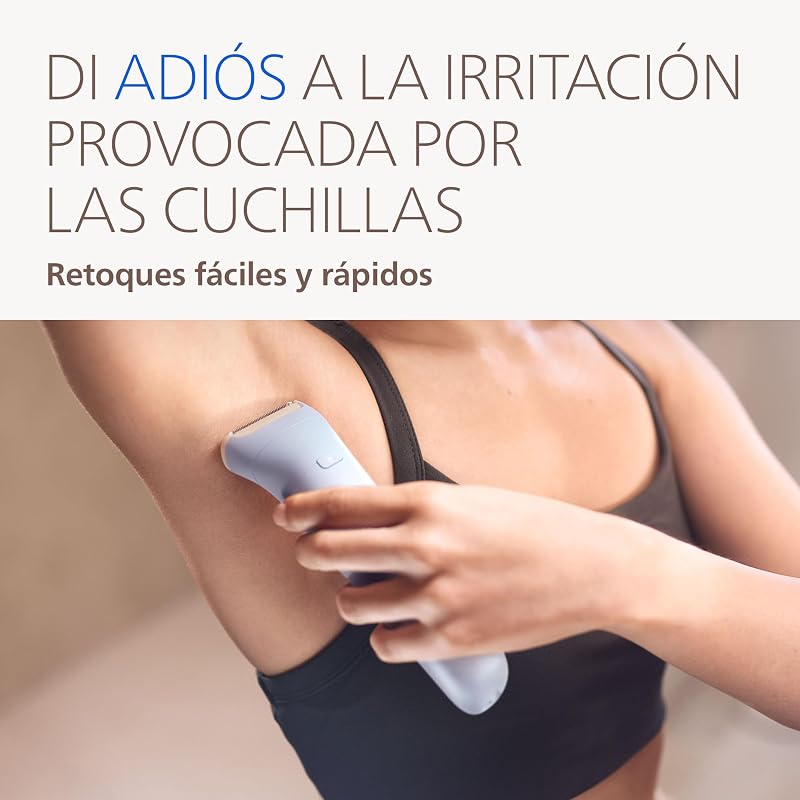 Depiladora Serie 8000 - Depiladora eléctrica inalámbrica, uso en seco y en mojado, para piernas y cuerpo, con tecnología ProGuide, 5 accesorios, 60 minutos de autonomía, modelo BRE709/00