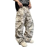 DFGIGT Mens Denim Baggy Pants with Cargo Pockets Mid Weight Casual Streetwear Wide Leg Jeans Hip Hop Skater Trousers
