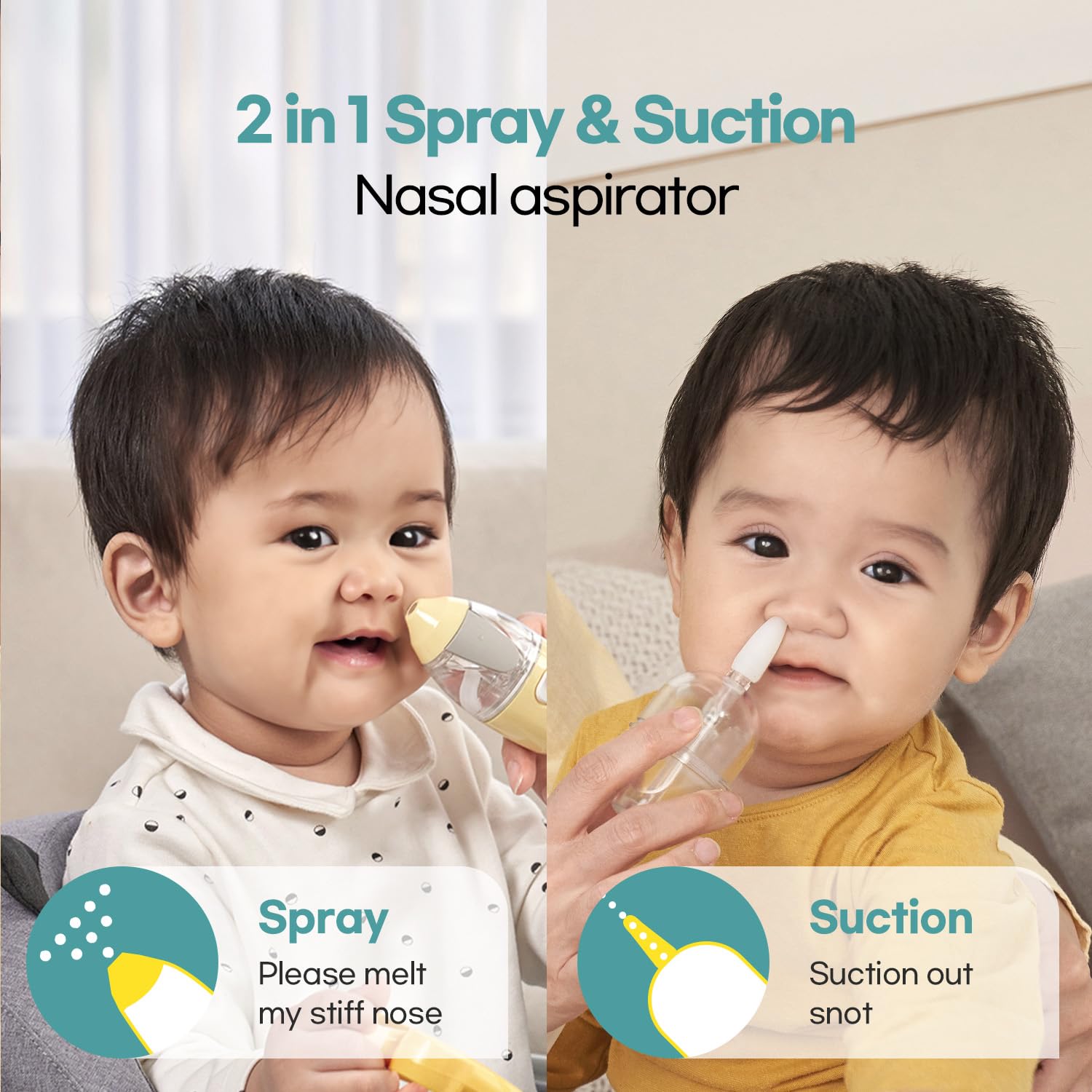 HubiBaby Nasal Aspirator Baby, Electric Baby Nasal Aspirator, Nasal