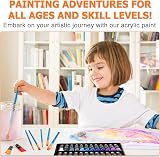 ARTKUNST 50 Pack Acrylic Paint Set with 36 Colors 12ml 10 Brushes 3 Canvases view 6
