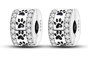 Parmuz Clip Spacer Charm for Bracelet 925 Sterling Silver Pave Cubic Zirconia Clip Lock Spacer Stopper Bead Star Moon Evil Eye charms Jewelry Gift for Woman