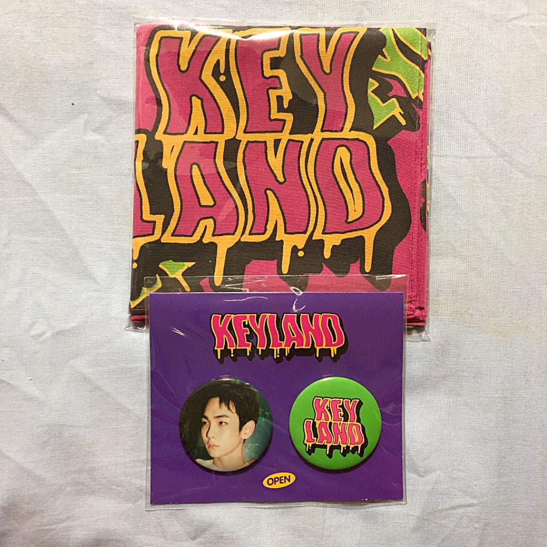 B07r424zbd 公式 グッズ Shinee Key ピンボタン バンダナ Keyland キー アイドル芸能人グッズ 数量は多い