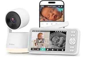 Dr.Care LumiView Smart WiFi Baby Monitor - 5" 1080P FHD & 2K Camera App Control, Privacy Mode, 5000mAh Removable Battery,Cry 