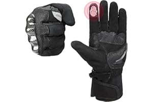 ISSYAUTO KEMIMOTO Winter Motorcycle Gloves Gauntlet Carbon Fiber Touch Screen Gloves Windproof Waterproof Warm Winter Motorcycle Mitts Dirt Bike ATV UTV Scooter Snowmobile Cycling Black XXL