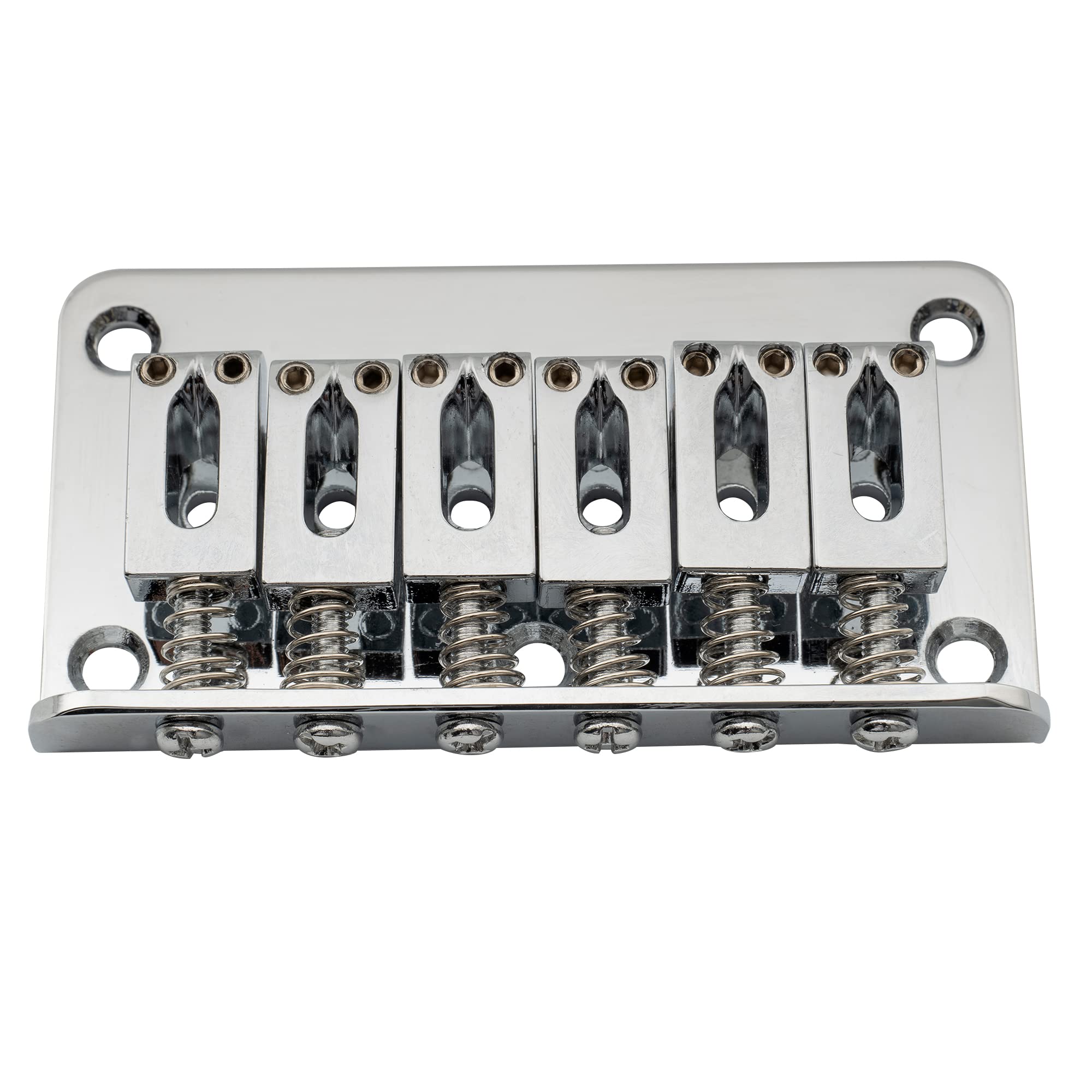 Musiclily 52.5mm Fixed Hardtail Bridge for 6 String Fender Strat Tele Electric Guitar, Chrome โ image 1