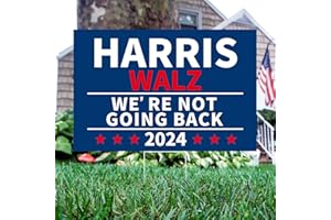 Probsin Harris Walz 2024 Yard Sign Double Sided 16" x 24" Harris Walz We're Not Going Back 2024 Signs Voted for Harris Walz Support Sign Outdoor Decorations for Lawn, Garden, Window, Party Supplies