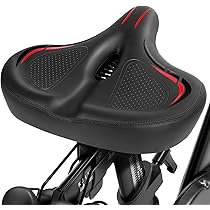 JEW Siège de Vélo en Gel pour Adulte, Selle avec Canal de Soulagement de la Pression, Noir