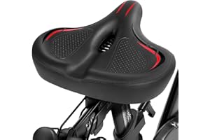 WEKLEY Oversized Bike Seat for Peloton Bike & Bike Plus, Comfort Exercise or Road and Electric Bike Seat Cushion Extra Wide, Bike Saddle Replacement for Women & Men, Accessory for Bikes