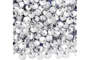 BEADSLAND 6000PCS Hotfix Rhinestones Bulk, Clear Rhinestones for Crafts Clothes,Hotfix Crystals DIY Decoration, SS10, 2.7-2.9mm
