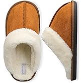 Besroad Mens Slippers Memory Foam House Slippers Warm Fuzzy Bedroom Slide House Shoes Indoor Outdoor Scuff
