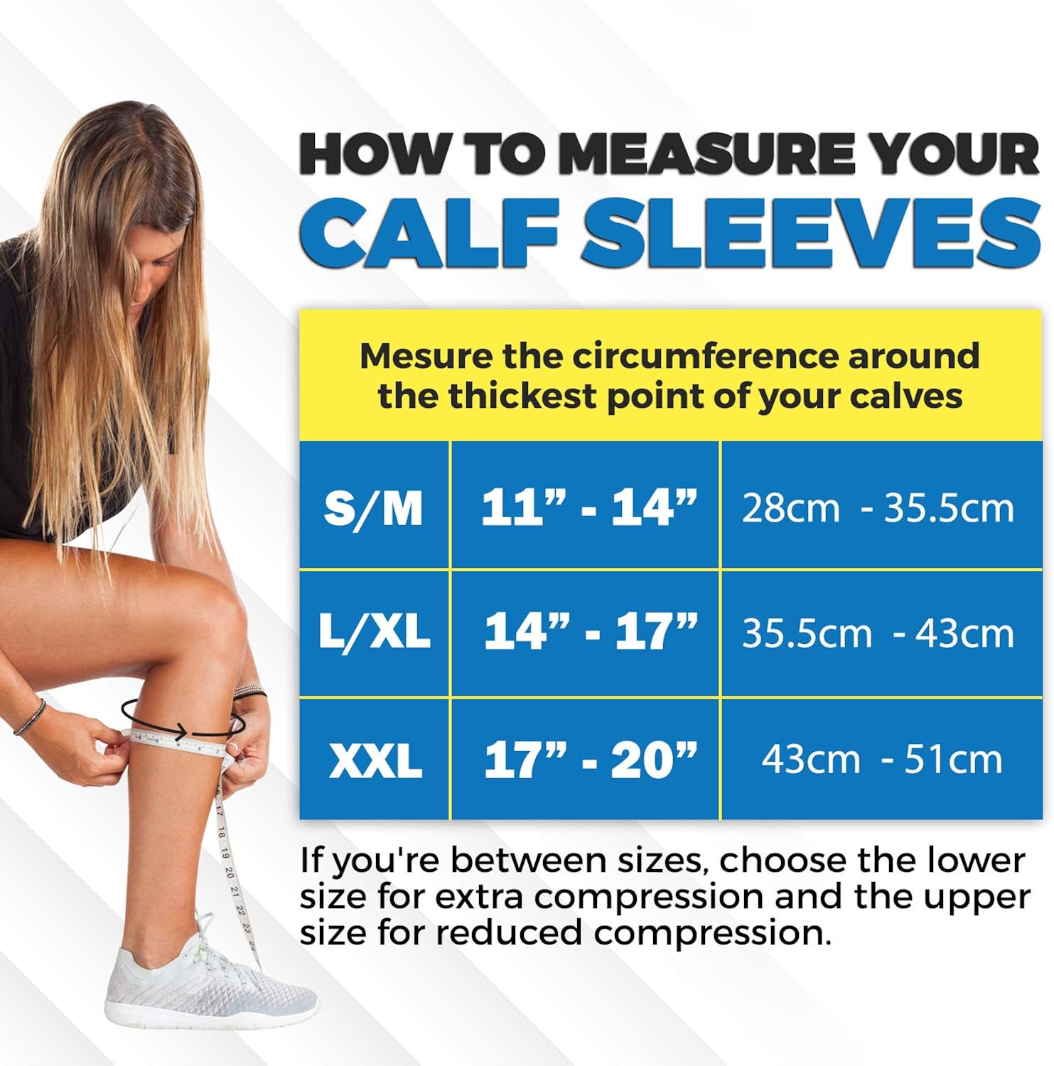 PowerLix Calf Compression Sleeve (Pair) – Supreme Shin Splint Sleeves for Men & Women – 20-30 mmHg: Clothing