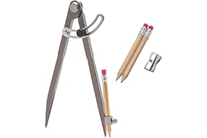 ALLY TOOLS AND PARTS ALLY Tools 8 Inch Precision Locking Wing Divider/Woodworking Compass with Pencil Holder INCLUDES Two Pencils and Pencil Sharpener Ideal for Drawing, Drafting, Carpentry