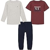 Tommy Hilfiger baby-boys 3-piece Set, Knit T-shirt, Jogger Sweatpant