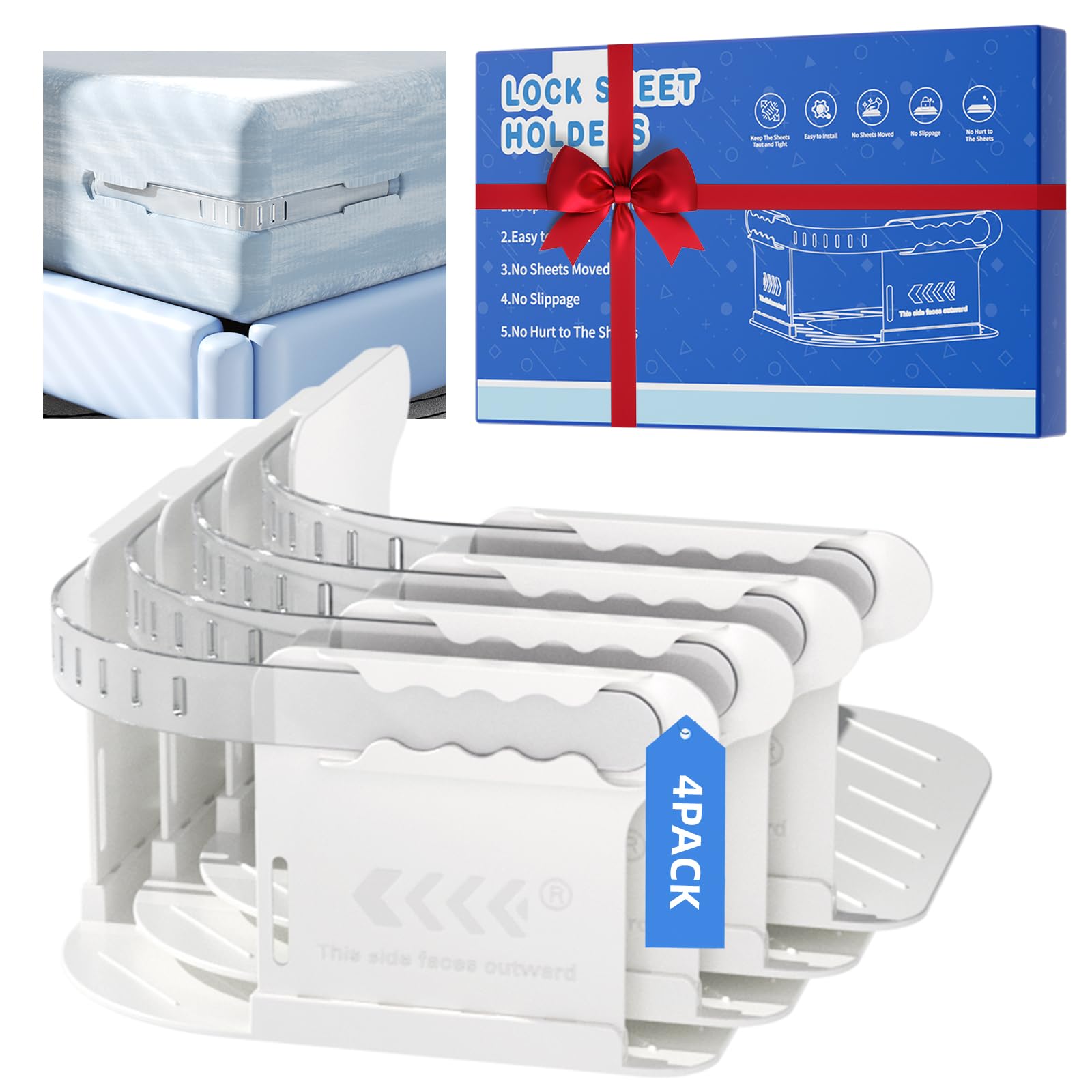 Photo 1 of ****Factory Seal****
Jzla pro Lock Sheet Holders Keep Sheets Tight Heavy Duty Bed Sheet Holder Corner Fitted Sheet Straps Fit All Mattress Size Easy Installation