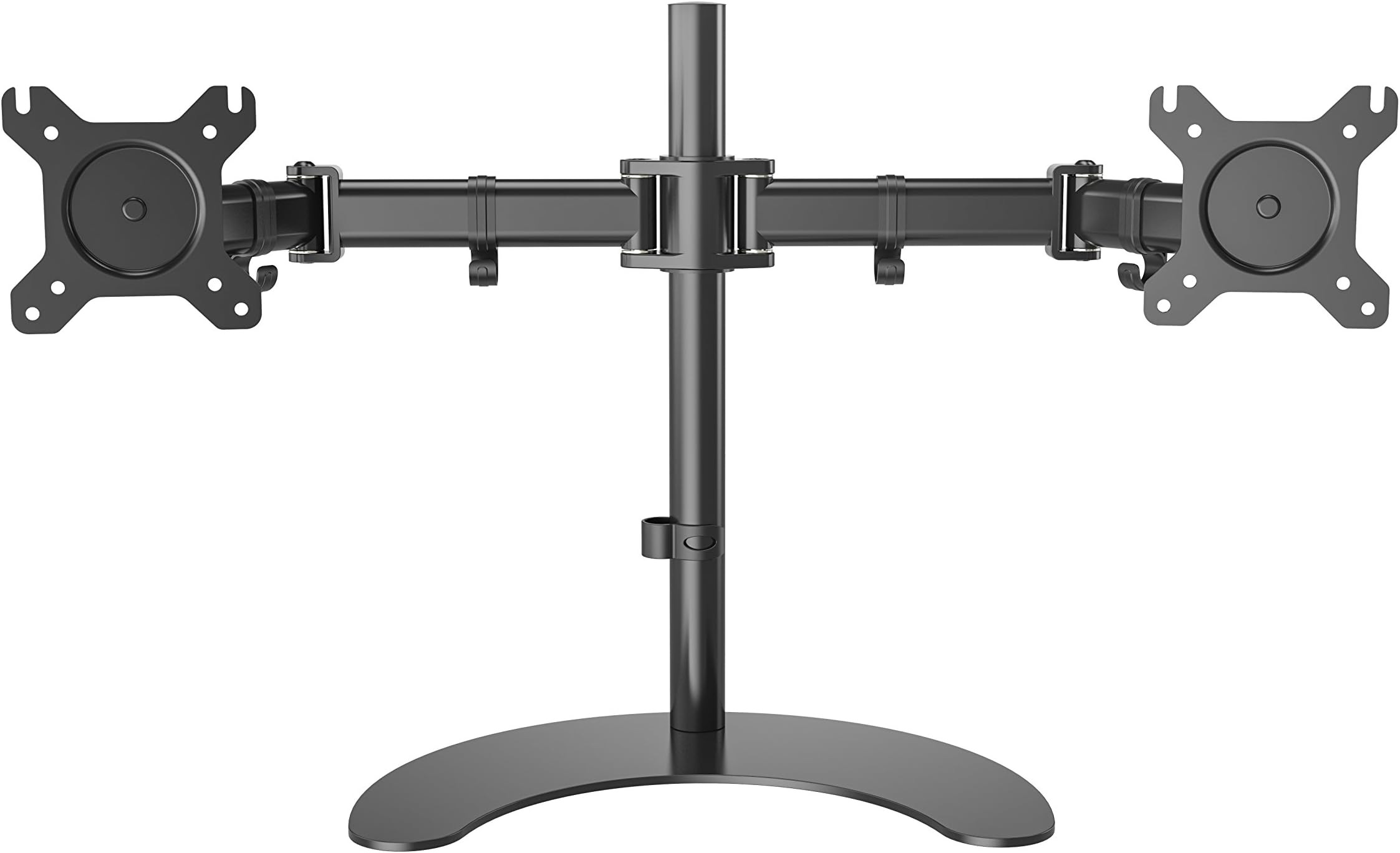 Gibbon Mounts Dual Monitor Stand, Free Standing Fully Adjustable Monitor Desk Mount, Height Adjustable Monitor Arms Fit 2 Screens up to 27 inches/17.6lbs with VESA 75x75mm, 100x100mm