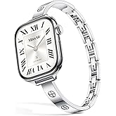 Missair Slim Bands Compatible with Apple Watch 38mm 40mm 41mm 42mm 44mm 45mm 46mm 49mm for Women, Thin Bracelet Dressy Designer Stainless Steel Metal Strap for iWatch Series 11 10 9 8 7 6 5 4 SE Ultra