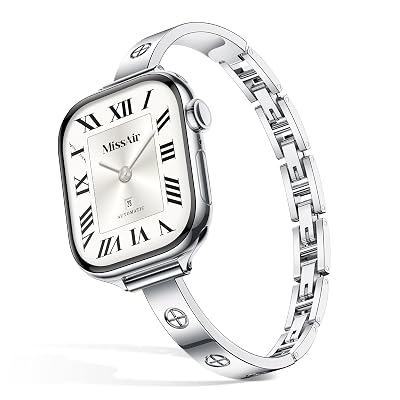 Missair Slim Bands Compatible with Apple Watch 38mm 40mm 41mm 42mm 44mm 45mm 46mm 49mm for Women, Thin Bracelet Dressy Designer Stainless Steel Metal Strap for iWatch Series 11 10 9 8 7 6 5 4 SE Ultra