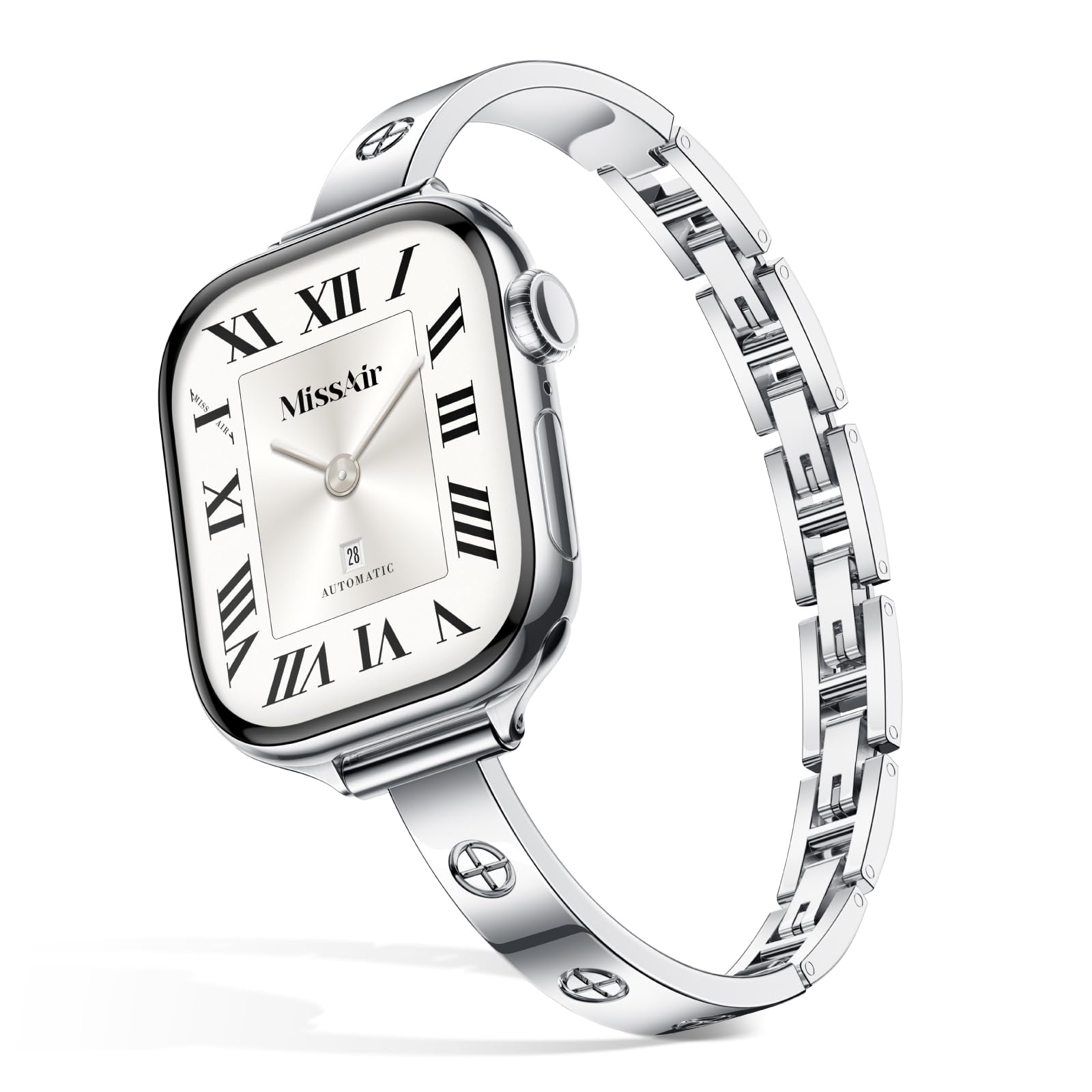 Photo 1 of Missair Slim Bands Compatible with Apple Watch 38mm 40mm 41mm 42mm 44mm 45mm 46mm 49mm for Women, Thin Bracelet Dressy Designer Stainless Steel Metal Strap for iWatch Series 10 9 8 7 6 5 4 3 SE Ultra