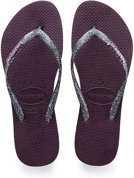 havaianas metallic flip flops