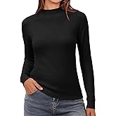 Saodimallsu Womens Mock Neck Sweater Tops Long Sleeve Fitted Sweaters Casual Basic Soft Knit Pullover Shirts
