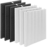 GoKBNY 116130 Replacement Filter H Compatible with Winix 5500-2 Purifier and Models AM80, 3-Set Include 3×Filters + 3×Activated Carbon Filters