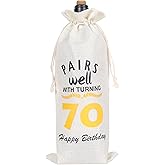 70th Birthday Gift Bag Ideas for Men Women, 70 Years Old Birthday Party Decoration Wine Bag Gifts, Pairs Well with Turning 70, 1955 Wine Bag, Happy 70th Birthday Decor