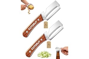 2026 New Zero Snag Wooden Kitchen Tool with Bottle Opener 2-in-1 Multifunctional Fruit Vegetable Peeler Hand Stainless Steel 