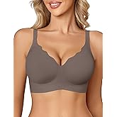 Avidlove Jelly Bras for Women No Underwire Seamless Bralettes Wireless Push Up Scalloped Full Coverage Sports Everyday Bra
