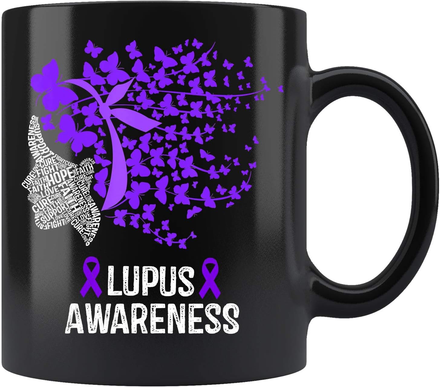 Lupus Awareness Lupus Purple Butterflies Coffee Mug 11oz