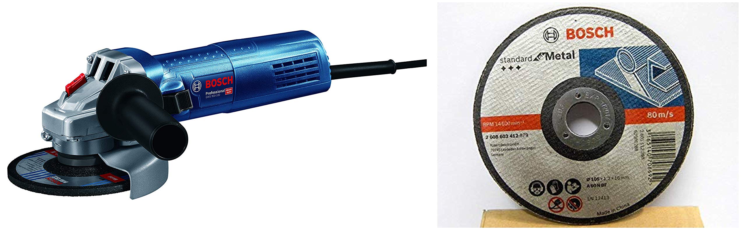 Buy Bosch Angle Grinder GWS 900100 (422) 900W Heavy Duty with AG4 Metal 4inch Cut Off Wheel