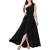 KOH KOH Womens 2026 One Shoulder Cocktail Bridesmaid Wedding Guest Maxi Dress