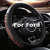 Yangday Leather Steering Wheel Cover for Ford F150 F250 F350, 15.5-16 inches Car Steering Wheel Cover with Anti-Slip Massage Particle (Brown)