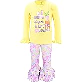 Unique Baby Long Sleeve with Ruffle Leggings for Girls Kids Toddler Clothing Set Outfit