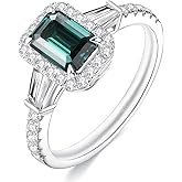 ceerom Moissanite Engagement Rings for Women | 2.2CT Royal Blue Oval-Cut VVS1 | Multi-Color Multi-Cut 1.7-1.8CT | Premium S925 Sterling Silver 18K White Gold Plated | Wedding Promise Ring Size 4-10| Perfect Valentine’s Day Gift