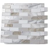 Art3d 10-Pack Marble Peel and Stick Backsplash, 12 x 12 in, Beige &amp; White | Strong Adhesion, Lightweight, Cuttable, Waterproof, Fadeless, Crack Resistant, for Kitchen, Bedroom, Ideal for Recently Moved