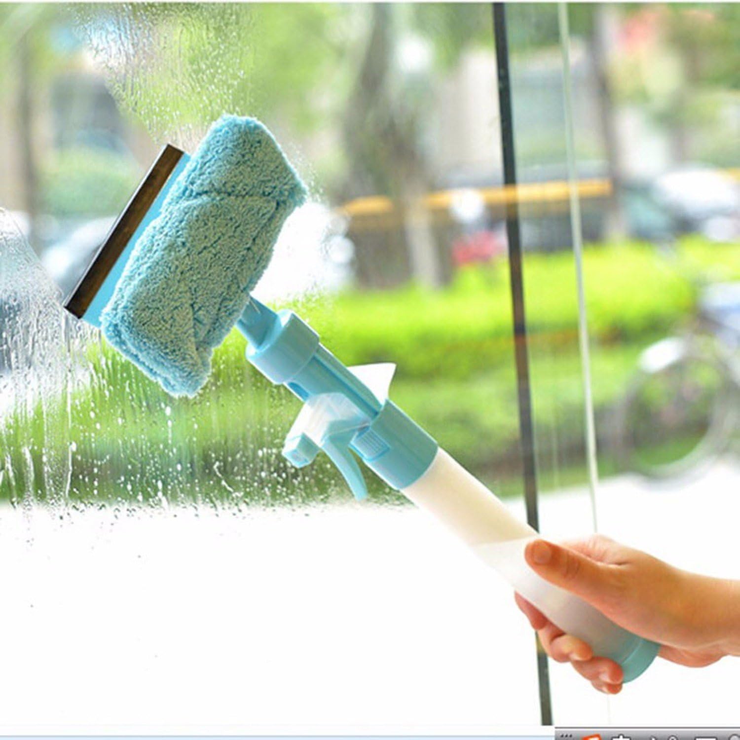 Magic Spray Brush Multifunctional Convenient Glass Cleaner Brushes Cleaning Magnetic Window Wiper Washing The Windows Of Car (blue)