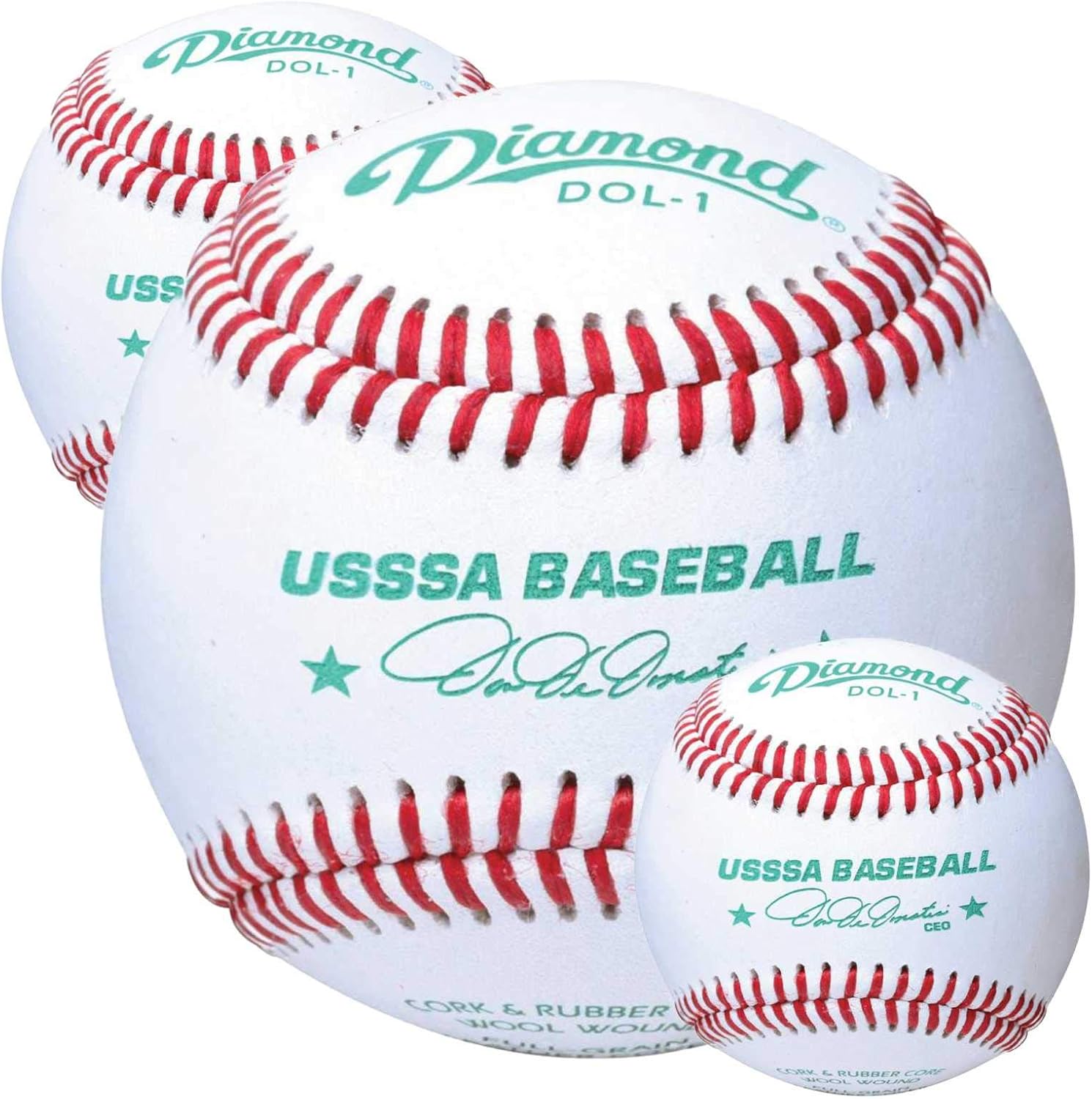 Diamond Baseballs Leather DOL-1 USSSA Three (3) Dozen Case
